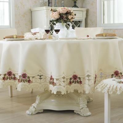 China LOW MOQ Sofa Cover Tissue Box Table Flag Table Cloth Waterproof High End Embroidered Table Cloth Hotel Wedding Banquet Table Cloth for sale