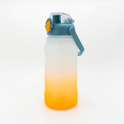 China Large Capacity Straw Sustainable Sports Cup High Level Outdoor Fitness Cup Color Kettle Frosted Gradient Motivational Water Bottle for sale