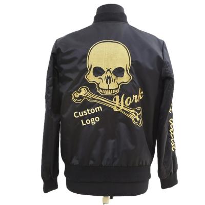 China China Factory 100% Polyester Windproof Vendor Black Lightweight Custom Varsity Jackets With Ribbed Collar And Ribbed Cuffs for sale