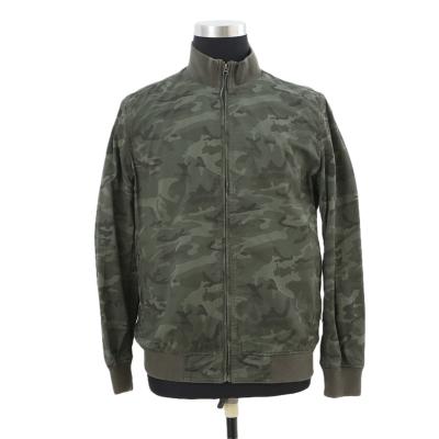 China Factory Supply Full Cotton Olive Green Camo Army Jacket Windproof With Ribbed Collar And Ribbed Edge for sale