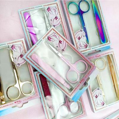 China Ladies Eyes Makeup Work Odm High Quality Logo Stainless Steel Custom Beauty OEM 3 Pieces Eyelash Curler Tweezers Tool Kit for sale