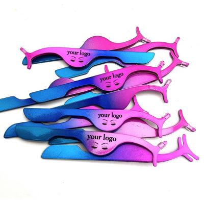 China Ladies Eyes Makeup Workout Pieces Color Eyelash Curler Eyelash Applicator Makeup Tools Long Lasting Eyebrow Tweezers Set for sale