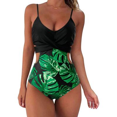 China 2021 NEW Design Breathable High Cut Women Digital Printing One Piece Swimsuit for sale