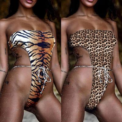 China 2020 Plus Size Breathable Leopard One Piece Backless Swimsuit For Swimming for sale