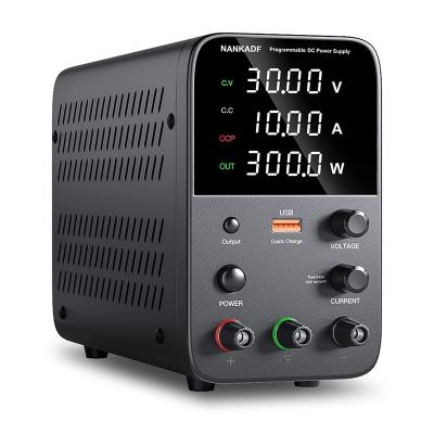 China DC variable type C power supply, 30V 10A bench power supply with 4-digit LED display, 5V/3.6A USB fast charging, adjustable change power su for sale