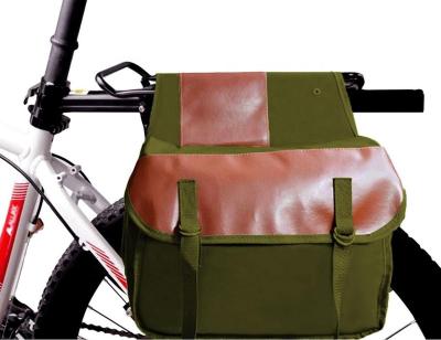 China Wholesale Canvas Canvas Bicycle Bike Rear Seat Carrier Bag Cycling Double Rolled Pannier Bag Pack for sale