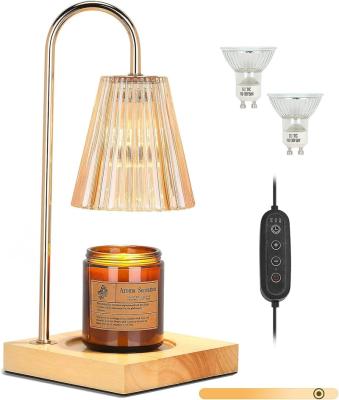 China Glass Timed Dimmable Candle Warmer Lamp with Timer, Candle Melting Lamp ,No Flame Top-Down Light Heat Melting Wax for sale