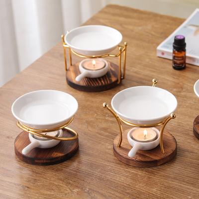 China Ceramic oil burner Tealight Candle Holder Wax Melt Home Gift Christmas Essential Oil Burner 12.5*12.5*13.5 for sale