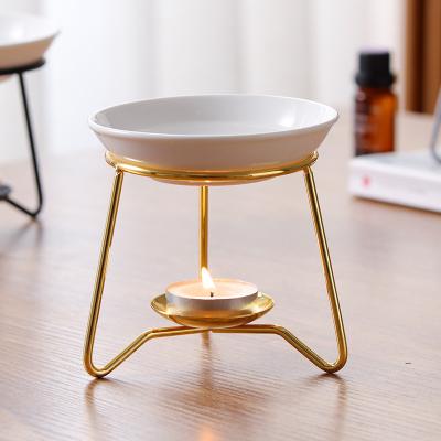 China New Creative White Ceramic Essential Oil Candle Wax Burner  Wax Melt Tealight Holder Fragrance Warmer 10.5*10.5*11.5cm for sale