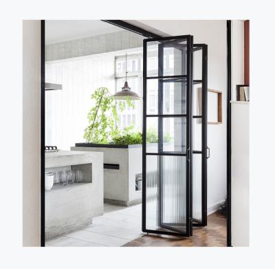 China Modern thin frame luxury aluminum bi folding door and profile aluminum doors for villa aluminum alloy private folding door for sale