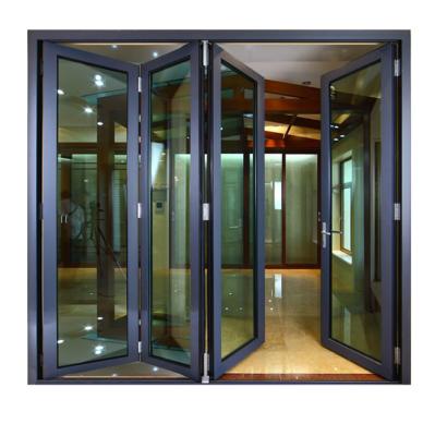 China Modern luxury aluminum bi folding door and aluminum profile doors for villa aluminum alloy private folding door for sale