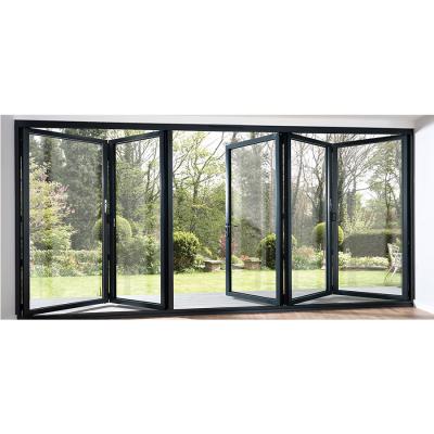 China Modern luxury aluminum bi folding door and aluminum profile doors for villa aluminum alloy private folding door for sale