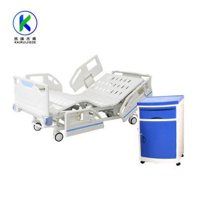 China Factory price 5 function icu electric high quality hospital bed with table zu verkaufen