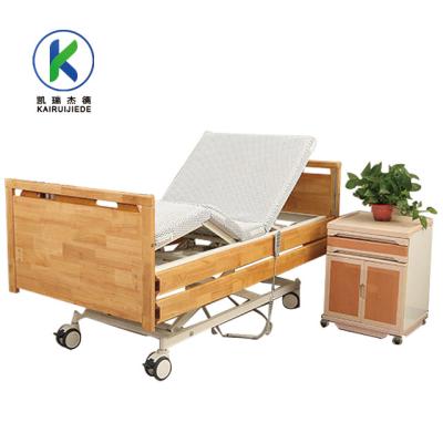 China high quality and cheap 3-Function Electric Wooden Side Rails Hospital Furniture Style Home Style Bed 3-Function Equipment zu verkaufen