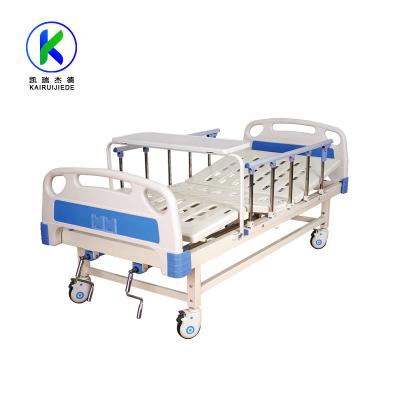 Cina Wholesale 2 Function Hospital Equipment Manual Crank Hospital Bed Double Crank Adjustable Medical Bed JD-C07 in vendita