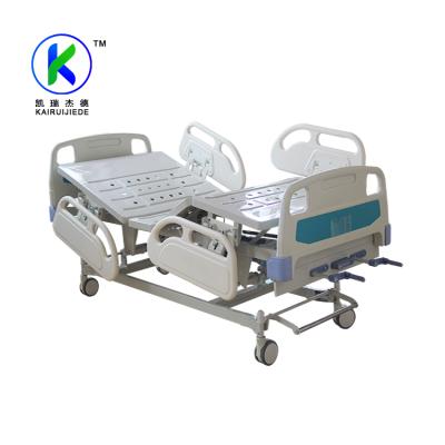 China Hospital Beds Manual 3 Crank Operates Height Adjustable Medical Hospital Bed For Patient Te koop