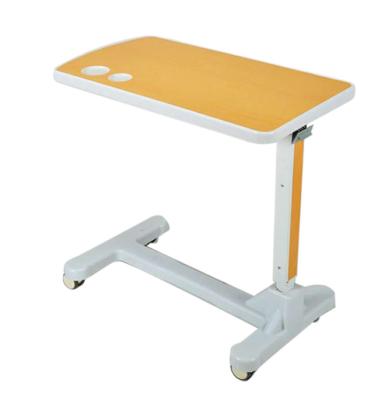 China Height Adjustable ABS Overbed Table For Hospital Power Packing Finish Steel Wheels And Home Adjustable Shock Absorber Medical Top Metal Te koop