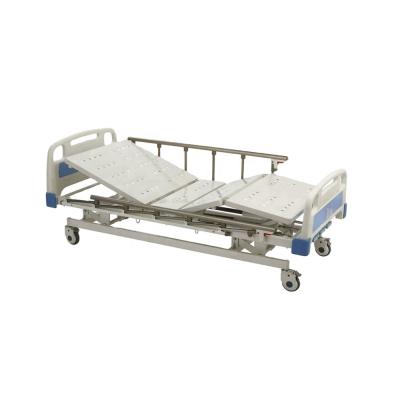 China Steel& Plastic Patient 3 Cranks Manual Adjustable Bed Manufacturer for sale