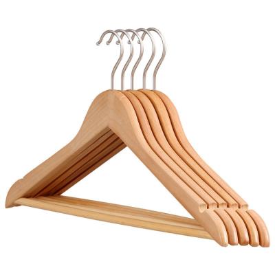 China Clothing Store Contemporary Solid Wood Non-slip Pants Joining Hotel Household Children Non-trace Hanger for sale