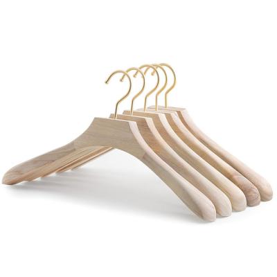 China Contemporary Wholesale Wide Camphor Shoulder Wooden Suit Coat Hanger for sale