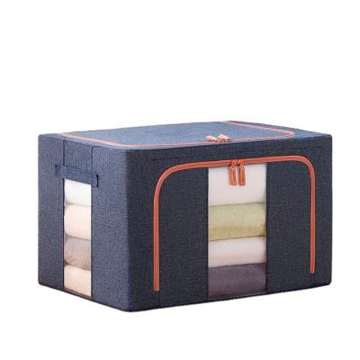 China Viable Foldable Steel Frame Other Boxes Cloth Art Dustproof Household Storage Box for sale