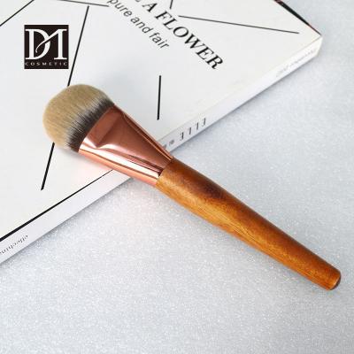 China Angular Blush Logo Wood Handle Cat Tongue Private Wholesale Face Powder Blush Contour Cosmetic Brush Foundation Dense Makeup Brushes for sale