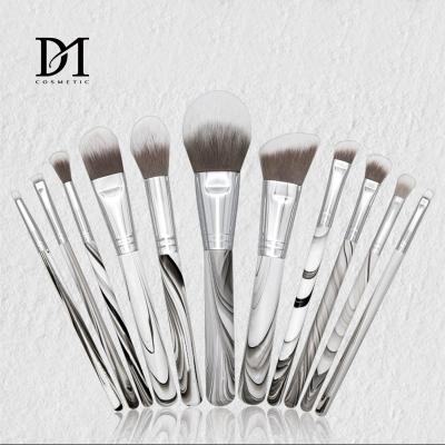 China Angular Blush 10Pcs Marble Makeup Brush Cosmetic Makeup Brush High Quality Custom Logo OEM Logo Private Label for sale