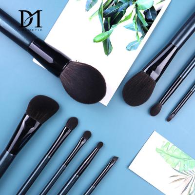 China Angular Blush 9 Piece Travel Blue Rigging Makeup Brush Tools Makeup Brush With Case for sale