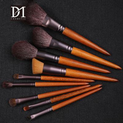 China Angular Blush 9 Piece Tube Best Makeup Brush Set Electric Hair Makeup Brush High Quality Birch Aluminum Handle for sale