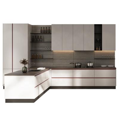 China Environmental Friendly / Durable Luxury White European Ceramic Slate Kitchen Cabinets Factory Customized for sale