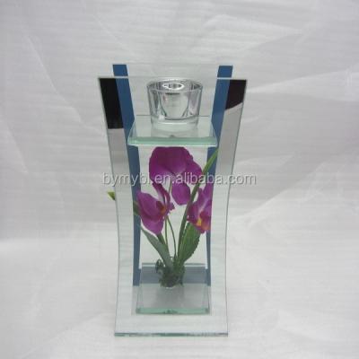 China Home decoration candle holder with flower, silver candle holder for sale