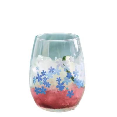 China 350ML viable hot and cold double color changing household glass tumbler cup Sakura personality trend water bottle creative coffee mug for sale