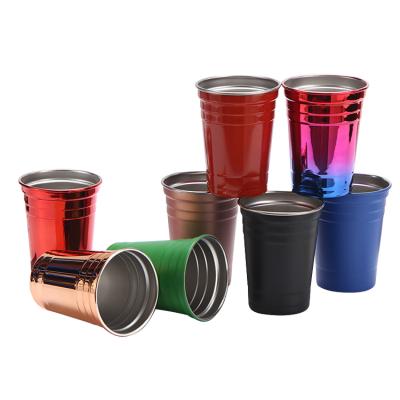 China Customized Viable Wholesale Promotional Customized Stainless Steel 500ml Pint Coffee Tumbler Water Mugs Travel Beer Camping Mugs for sale