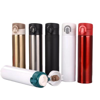 China Stainless Steel Viable Double Wall Vacuum Flask Water Bottle Travel Insulated Sport Bottle 350ml With Snap Lid For Outdoor for sale