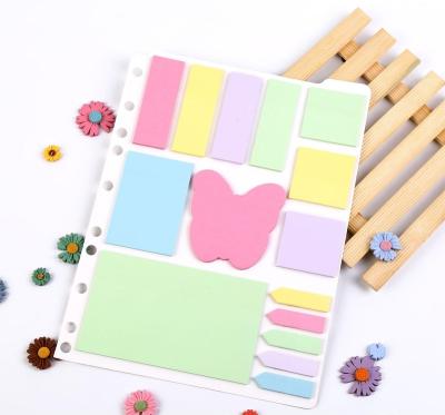 China Kawaii Butterfly Note Flag Excerpt YIHENG Shape Sticky Notes Fluorescent Color School Memo Pad Multi Stationery Sticky Notes For Students for sale