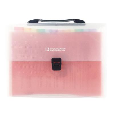 China YIHENG Rainbow Soft Writing Plastic Color Layers A4 Document Holder Office File Storage Bag 13 Pocket Expandable Folder Organizer Filling Folder for sale