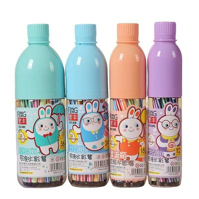 China YIHENG Minimalist Cartoon Children's Writing Paper Design Washable Paint Brush Color Pen Set Barrel 12/24/36 Color for sale