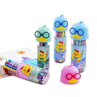 China YIHENG cartoon smooth writing children eyes duck barrel color pen 12 color paint set primary school stationery wholesale graffiti drawing for sale