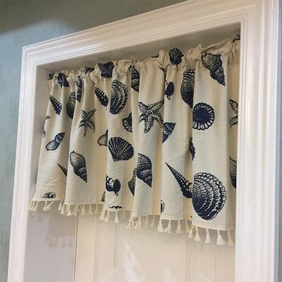 China Insulated Door Curtain Shell Linen Half Curtains Bedroom Home Decor Kitchen Curtains for sale