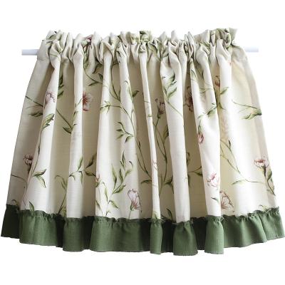 China Hot Selling Best Quality Insulated Linen Printing Curtain Insulated Cotton European Half Window Curtain For Kitchen Bedroom Living Room for sale