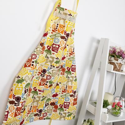 China Eco-Friendly Wholesale Promotion Canvas Apron With Personalized Custom Digital Printed Logo Cotton Aprons for sale