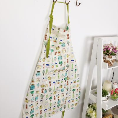 China Eco-Friendly Canvas Apron With Pockets Hostess Gift Ideas Custom Cotton Print Aprons For Women for sale