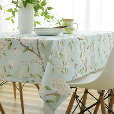 China Polyester Modern Party Tablecloth White Printing Tablecloth Home Easy Clean Dining Table Covers for sale