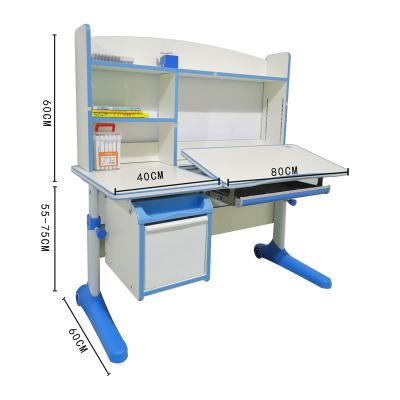 China Innovative study table for home three-tier wood student study chair blue boy shelf large capacity desk table for sale