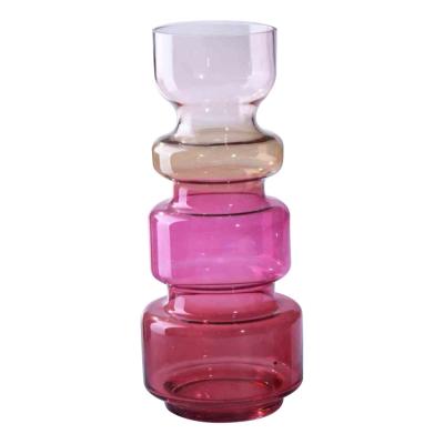 China Nordic Wholesale Eco-Friendly Mini Greenhouse Unique Shaped Crystal Glass Small Hand Blown Vase for sale