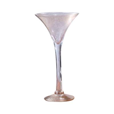 China Classic Clear Long Stem Candle Glass Jar Decorating Candle Holder Wedding Centerpiece Pieces for sale