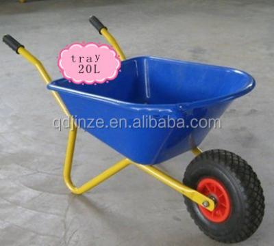 China Play Tools By 20l Kid Small Children Wheelbarrow With Plastic Tray for sale