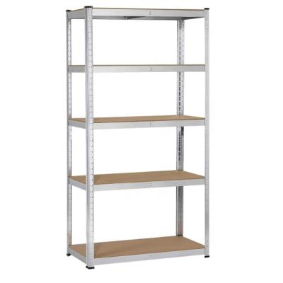 China 5 Tier 175KG Heavy Duty Silver Metal Corrosion Protection Shelf Storage Shelving Unit Garage Racking Boltless Shelves for sale