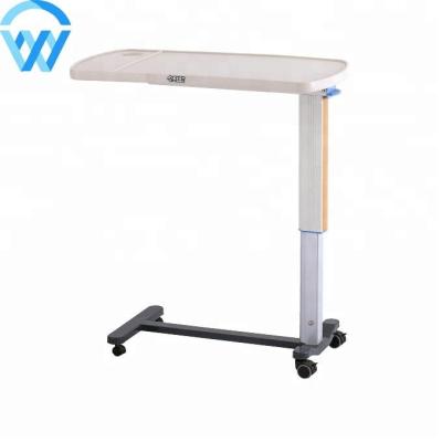 China Hospital Table Movable High Quality White Adjustable Medical Appliances Luxurious Hydraulic Over Bed Dining Table In Hospital And Home for sale