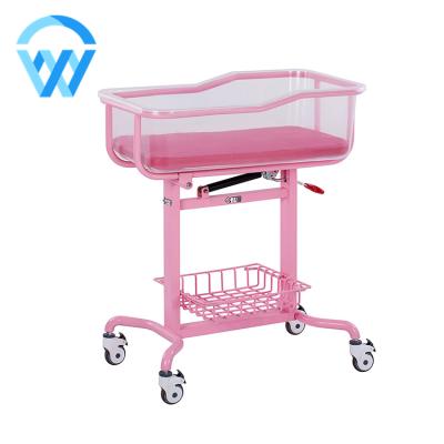 China Convertible Medical Hospital Bed Hospital Mobile Stainless Steel Infant Crib for sale